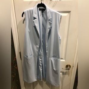 Forever 21 Vest Women’s Large Light Blue Full Body Sleeveless
